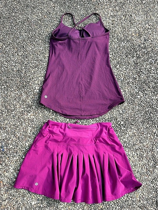lululemon athletica Tops - Lululemon Purple & Pink Skirt Set
